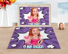 Kişiye Özel O Bir Çiçek Karikatürlü 1000 Parça Profesyonel Puzzle-1