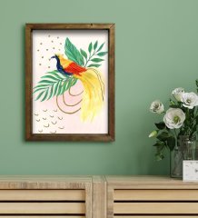 BK Gift Otel Odası Konseptli Doğal Masif Ahşap Çerçeveli Tablo 45x65cm-59