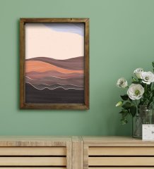 BK Gift Otel Odası Konseptli Doğal Masif Ahşap Çerçeveli Tablo 30x40cm-8