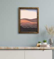 BK Gift Otel Odası Konseptli Doğal Masif Ahşap Çerçeveli Tablo 30x40cm-8