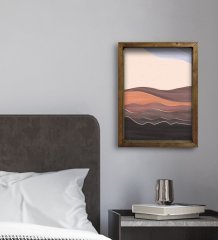 BK Gift Otel Odası Konseptli Doğal Masif Ahşap Çerçeveli Tablo 30x40cm-8