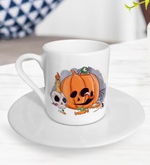 BK Gift Happy Halloween Tasarımlı Türk Kahvesi Fincanı-2
