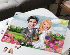 BK Gift Kişiye Özel Aile Tasarımlı 1000 Parça Profesyonel Puzzle, 3'lü  Portre, Aileye Hediye Puzzle-14
