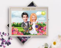 BK Gift Kişiye Özel Aile Tasarımlı 1000 Parça Profesyonel Puzzle, 3'lü  Portre, Aileye Hediye Puzzle-14