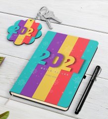 Kişiye Özel 2023 Mutlu Yıllar Siyah Defter Kalem ve Anahtarlık Hediye Seti-8