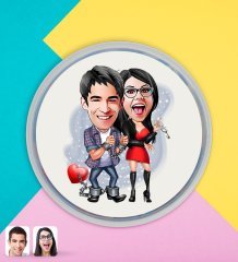 Kişiye Özel Sevgililer Karikatürlü Dev Boy Haribo Minis Kovası (10gx100adet) Model 1