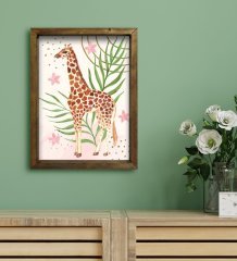 BK Gift Otel Odası Konseptli Doğal Masif Ahşap Çerçeveli Tablo 45x65cm-58