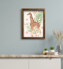 BK Gift Otel Odası Konseptli Doğal Masif Ahşap Çerçeveli Tablo 45x65cm-58