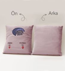 BK Gift Eğlenceli Tasarımlı Organizer Kumanda ve Atıştırmalık Cepli Pembe Kırlent Yastık- 15, Ev Dekoru, Ev Hediyesi