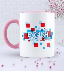 Kişiye Özel İngilizce Öğretmeni Pembe Kupa Bardak - 3