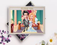 BK Gift Kişiye Özel Aile Tasarımlı 1000 Parça Profesyonel Puzzle, 3'lü  Portre, Aileye Hediye Puzzle-13