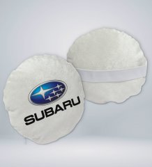 BK Gift Subaru Tasarımlı Yuvarlak Araç Koltuk Yastığı-1