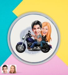 Kişiye Özel Motorcu Sevgililer Karikatürlü Dev Boy Haribo Minis Kovası (10gx100adet) Model 1