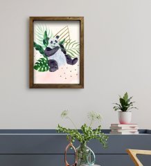 BK Gift Otel Odası Konseptli Doğal Masif Ahşap Çerçeveli Tablo 45x65cm-57