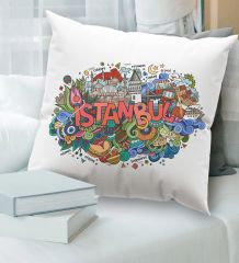 BK Gift İstanbul Tasarımlı Beyaz Kırlent Yastık, Ev Hediyesi, Ev Dekorasyonu, Dekoratif Hediye-8