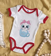 BK Kids Kişiye Özel İsimli Kırmızı Bebek Body Zıbın-5