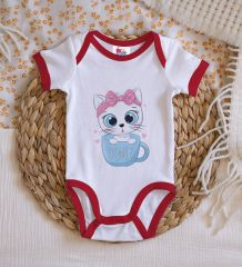BK Kids Kişiye Özel İsimli Kırmızı Bebek Body Zıbın-5