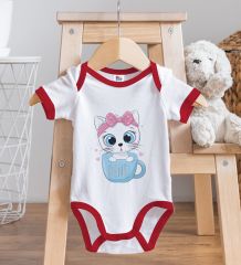 BK Kids Kişiye Özel İsimli Kırmızı Bebek Body Zıbın-5