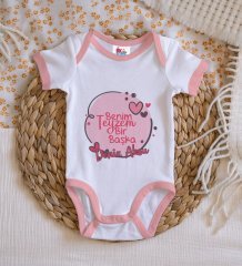 BK Kids Kişiye Özel Pembe Bebek Body Zıbın - Model 87