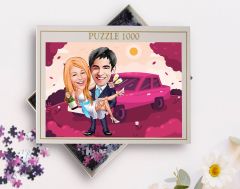 BK Gift Kişiye Özel Aile Tasarımlı 1000 Parça Profesyonel Puzzle, 3'lü  Portre, Aileye Hediye Puzzle-12
