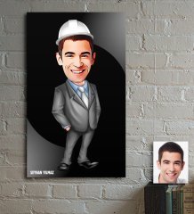 Kişiye Özel Bay Mühendis Karikatür Ahşap Tablo - 1