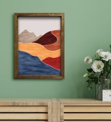 BK Gift Otel Odası Konseptli Doğal Masif Ahşap Çerçeveli Tablo 30x40cm-5