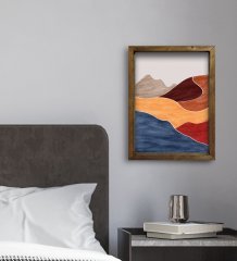 BK Gift Otel Odası Konseptli Doğal Masif Ahşap Çerçeveli Tablo 30x40cm-5