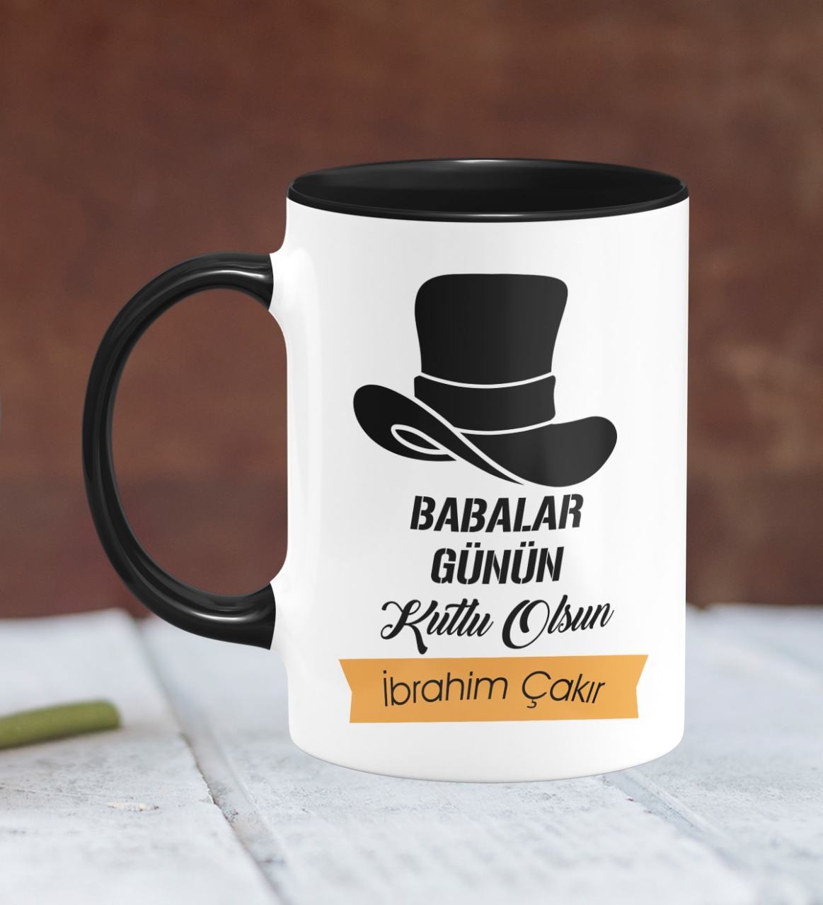 Kişiye Özel Babalar Günü Temalı Siyah Kupa Bardak 24-296S