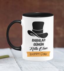 Kişiye Özel Babalar Günü Temalı Siyah Kupa Bardak 24-296S