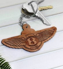 Bentley Logolu Ahşap Anahtarlık-1