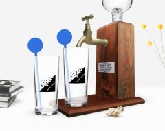 Kişiye Özel Renkli Baskılı İsimli İkili Vodka Bardağı ve Ahşap Vodka Standı Hediye Seti-27