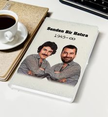 BK Gift Kişiye Özel Karikatürlü Ferdi Tayfur Hatıran Yeter Tasarımlı Beyaz Defter-2, Arkadaşa Hediye