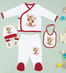 BK Kids Kişiye Özel 9 Parça Kırmızı Hastane Çıkışı ve Battaniye Hediye Seti, Yeni Doğan Bebek Giyim Hediyesi-10