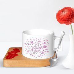Kişiye Özel Sevgililer Günü Tasarımlı Ahşap Altlıklı Seramik Fincan - 29