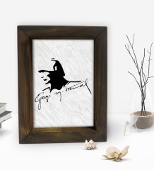 BK Gift Atatürk Tasarımlı Dekoratif Doğal Masif Ahşap Çerçeve 15x20cm-47