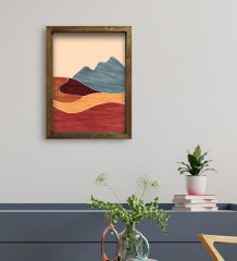 BK Gift Otel Odası Konseptli Doğal Masif Ahşap Çerçeveli Tablo 30x40cm-4