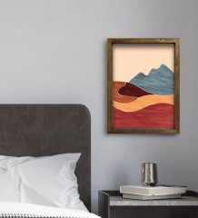 BK Gift Otel Odası Konseptli Doğal Masif Ahşap Çerçeveli Tablo 30x40cm-4