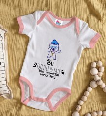 BK Kids Kişiye Özel Pembe Bebek Body Zıbın - Model 85