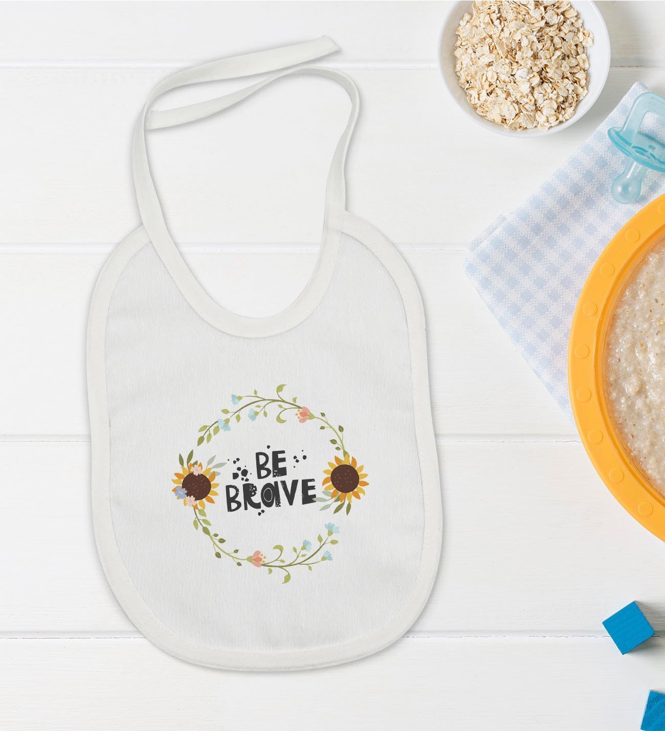 BK Kids Be Brave Tasarımlı Bebek Mama Önlüğü - Model 2