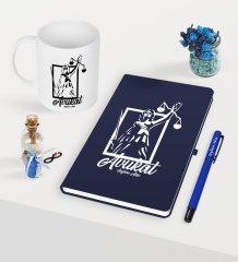 Kişiye Özel Avukat Temalı Lacivert Defter Kalem Kupa Seti - 16