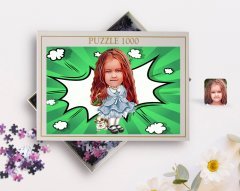 Kişiye Özel Kız Çocuk Karikatürlü 1000 Parça Profesyonel Puzzle-16
