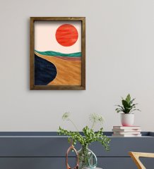 BK Gift Otel Odası Konseptli Doğal Masif Ahşap Çerçeveli Tablo 30x40cm-3