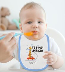 BK Kids Te Şimdi Tasarımlı Mavi Bebek Body Zıbın ve Mama Önlüğü Hediye Seti-1