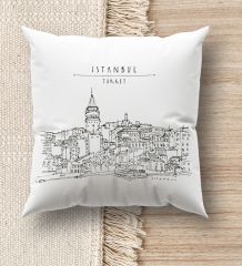BK Gift İstanbul Tasarımlı Beyaz Kırlent Yastık, Ev Hediyesi, Ev Dekorasyonu, Dekoratif Hediye-5