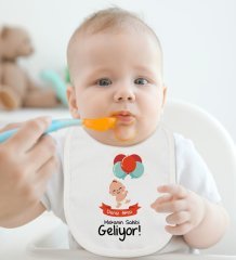 BK Kids Kişiye Özel Mekanın Sahibi Geliyor Tasarımlı Bebek Body Zıbın ve Mama Önlüğü Hediye Seti - Model 1