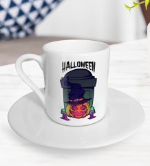 BK Gift Halloween Tasarımlı Türk Kahvesi Fincanı-1