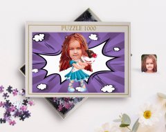 Kişiye Özel Kız Çocuk Karikatürlü 1000 Parça Profesyonel Puzzle-15