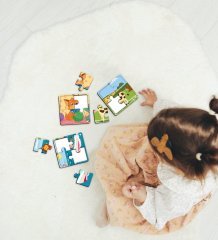 BK Toys Çocuklar İçin Eğitici-Öğretici Ahşap 4 Parça Yapboz Puzzle (6 Adet) - Model 3