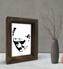 BK Gift Atatürk Tasarımlı Dekoratif Doğal Masif Ahşap Çerçeve 15x20cm-45