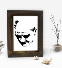 BK Gift Atatürk Tasarımlı Dekoratif Doğal Masif Ahşap Çerçeve 15x20cm-45